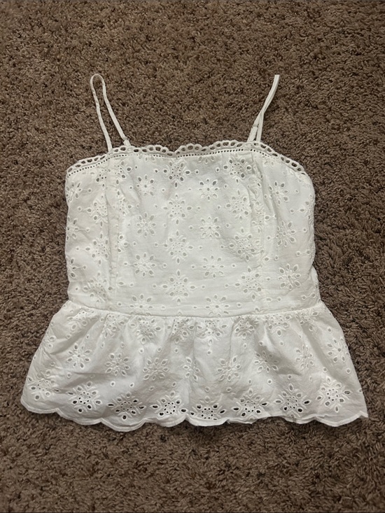 T.J.Maxx Tops - T.J.Maxx White Eyelet Peplum Camisole